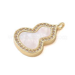 Brass Micro Pave Clear Cubic Zirconia Pendants&nbsp;KK-I712-39G
