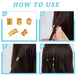 300Pcs Aluminum Dreadlocks Beads Hair Decoration&nbsp;ALUM-PA0001-01G