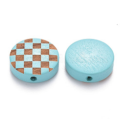 Painted Natural Wood Beads&nbsp;WOOD-N006-04B