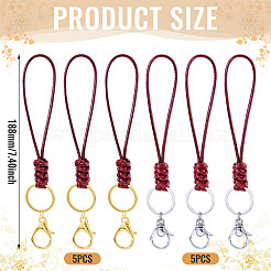 10Pcs 2 Colors Eco-Friendly Korean Waxed Polyester Cord Keychains&nbsp;KEYC-TA00034