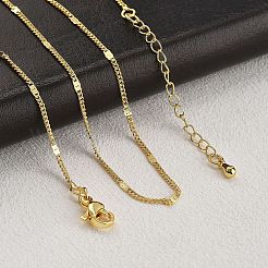 Brass Curb Chains Necklaces for Women&nbsp;NJEW-D302-18G