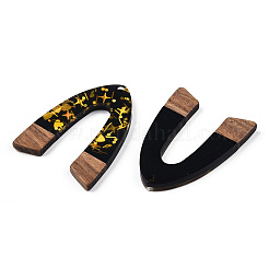 Opaque Resin & Walnut Wood Pendants&nbsp;RESI-N039-42