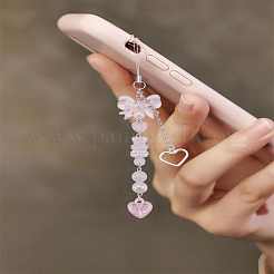 1Pc Alloy Heart Mobile Straps&nbsp;AJEW-LP0004-92