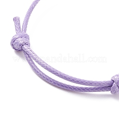 Natural Amethyst Disc Beaded Cord Bracelet&nbsp;BJEW-JB07686-05