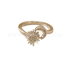 Brass Micro Pave Clear Cubic Zirconia Cuff Open Rings for Couple&nbsp;WG75937-04