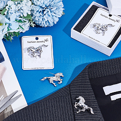 4Pcs Horse Alloy Brooch&nbsp;JEWB-PH0001-55P
