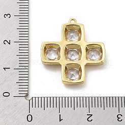 Brass Micro Pave Clear Cubic Zirconia Pendants&nbsp;X-KK-L228-44B-G