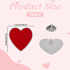 24Pcs Heart Enamel Pins&nbsp;JEWB-FG0001-63