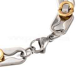 201 Stainless Steel Oval Byzantine Chain Bracelets&nbsp;BJEW-B078-127GP