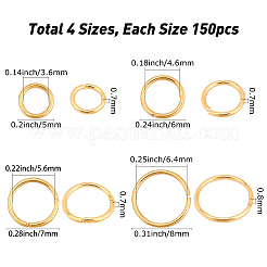 600Pcs 4 Style Brass Open Jump Rings&nbsp;KK-CN0001-25