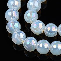 Electroplate Transparent Glass Beads Strands&nbsp;GLAA-T032-T8mm-AB14
