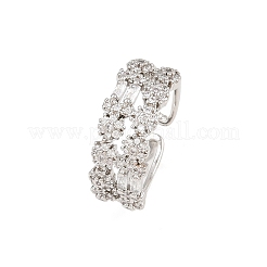 Brass Micro Pave Cubic Zirconia Cuff Rings for Women&nbsp;RJEW-Z113-50P