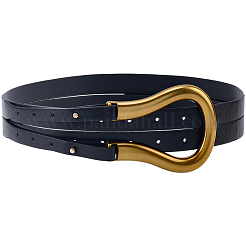 Imitation Leather Tie Knot Chain Belts with Golden Tone Alloy Clasps&nbsp;AJEW-CL0003-05A