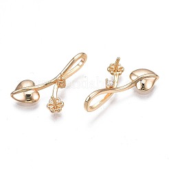 Brass Micro Pave Clear Cubic Zirconia Peg Bails Pendants with Rhinestone and Enamel Settings&nbsp;LS-KK-N232-240