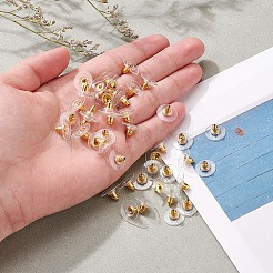 100 Pairs Brass Bullet Clutch Earring Backs&nbsp;KK-YW0001-32