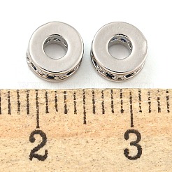 Rack Plating Brass Micro Pave Cubic Zirconia Spacer Beads&nbsp;KK-F089-39B-P06