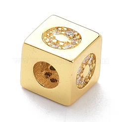 Real 18K Gold Plated Brass Micro Pave Clear Cubic Zirconia Beads&nbsp;ZIRC-L091-076G-O