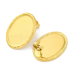 Ion Plating(IP) 304 Stainless Steel Oval Stud Earrings&nbsp;EJEW-D281-19G