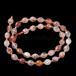 Natural Red Hematoid Quartz/Ferruginous Quartz Beads Strands&nbsp;G-F809-A02-01
