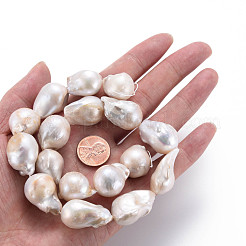 Natural Baroque Pearl Keshi Pearl Beads Strands&nbsp;PEAR-S019-04B