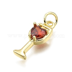 Brass Micro Pave Cubic Zirconia Pendants&nbsp;KK-Z100-21G-02