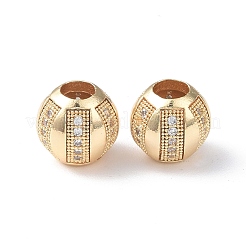 Brass Micro Pave Cubic Zirconia European Beads&nbsp;KK-I702-47B