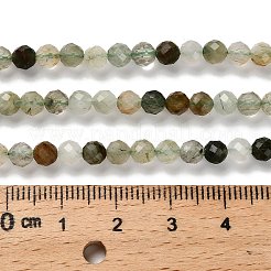 Natural Green Rutilated Quartz Beads Strands&nbsp;G-RM2025-A14-4mm