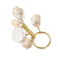 Ocean Style Natural Shell with Synthetic Turquoise Keychains&nbsp;KEYC-JKC01231-02