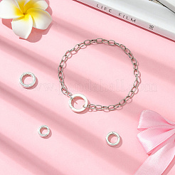 4Pcs 4 Styles 925 Sterling Silver Spring Gate Rings&nbsp;STER-SC0001-51