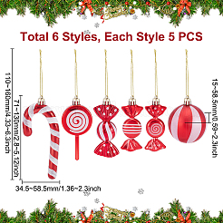 30Pcs Christmas Themed Plastic Pendant Decorations for Party Decoration&nbsp;FEPA-WH0077-08