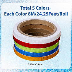 5 Rolls 5 Colors PVC Safety Reflective Tapes for Bicycles&nbsp;DIY-SP0004-39