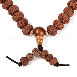 Buddhist Jewelry Prayer 108 Rudraksha Seed Mala Beads Necklaces&nbsp;NJEW-M102-02