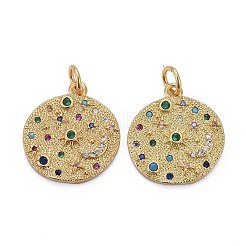 Brass Micro Pave Colorful Cubic Zirconia Pendants&nbsp;X-ZIRC-Z011-09G-A