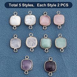 10Pcs 5 Style Natural Mixed Gemstones Links Connectors&nbsp;G-FH0001-42