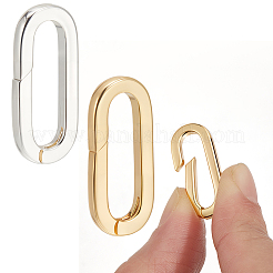 10Pcs 2 Colors Brass Spring Gate Rings&nbsp;KK-BBC0018-26A