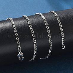 Non-Tarnish Unisex 304 Stainless Steel Curb Chain/Twisted Chain Necklaces&nbsp;STAS-D0002-34P