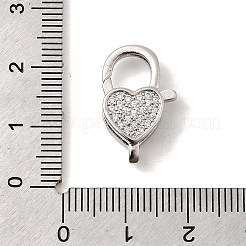 Brass Micro Pave Clear Cubic Zirconia Lobster Claw Clasps&nbsp;KK-A266-24F-P