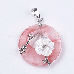 Watermelon Stone Glass Pendants&nbsp;G-F546-A02