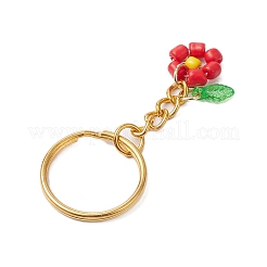 Transparent Acrylic Leaf Charms Keychains&nbsp;KEYC-JKC00954