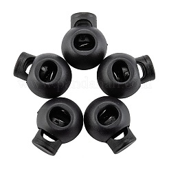 1-Hole Dyed Iron Spring Loaded Eco-Friendly Plastic Round Buckle Cord Toggle Lock Beans Stoppers for Sportwear Luggage Backpack Straps&nbsp;LS-X-FIND-E004-60B-18mm