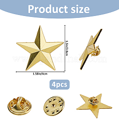 4Pcs Star Alloy Lapel Pin Backs for Backpack Clothes&nbsp;JEWB-FH0002-76