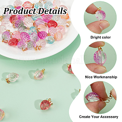 60Pcs 6 Colors Two Tone Transparent Spray Painted Glass Pendants&nbsp;GLAA-HY0001-47