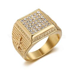 304 Stainless Steel Micro Pave Cubic Zirconia Finger Rings for Men&nbsp;FS-WG6EF44-03