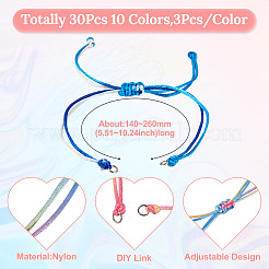 30Pcs 10 Color Nylon Bracelets Making&nbsp;BJEW-TAC0041