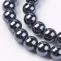 Non-Magnetic Synthetic Hematite Beads Strands&nbsp;G-H1623-8mm-2