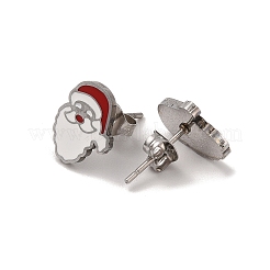3 Pairs 3 Styles Christmas 304 Stainless Steel Hoop & Studs Earrings Set for Women&nbsp;EJEW-K279-12B-P
