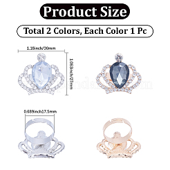 2Pcs 2 Colors Alloy Rhinestone Tie Clips&nbsp;FIND-CY0001-38A