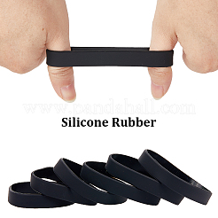 Flat Plain Silicone Cord Bracelet for Men Women&nbsp;BJEW-WH0016-32I