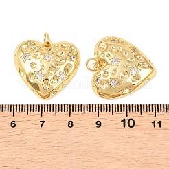 Brass Micro Pave Clear Cubic Zirconia Pendants&nbsp;KK-C166-01G