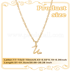 1pc 304 Stainless Steel Letter Pendant Necklaces&nbsp;NJEW-LP0001-39U-G
